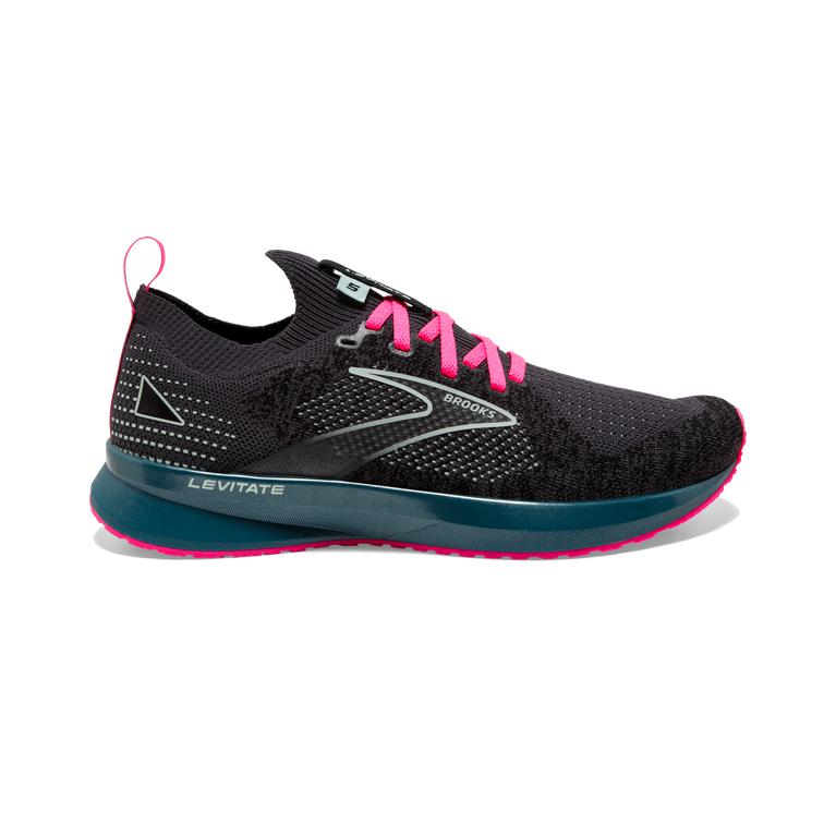 Brooks Levitate StealthFit 5 Energy-Return Women's Road Running Shoes - Black/Blue/Pink (30579-XZIF)